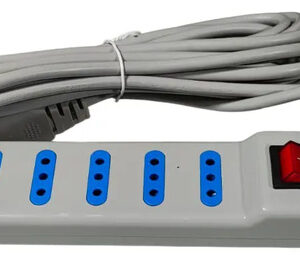 Alargador Enchufe 5 Metros Con Protector Sobrecarga Gris