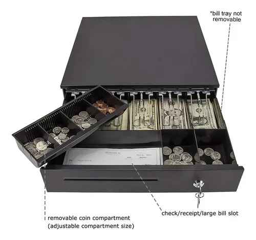 Caja Gaveta Dinero Electrónica 2 Llaves 5 Billetes 5 Monedas - Imagen 2