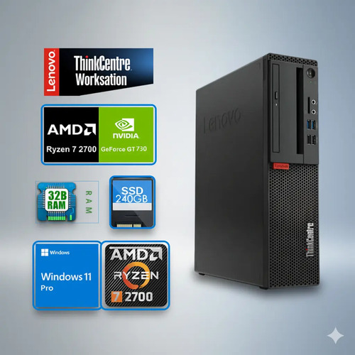 Lenovo Desktop Ryzen 7 Amd Performance 16gb Ram Workstation 240 Gb 16 Gb Nvidia Gt730 - Imagen 2
