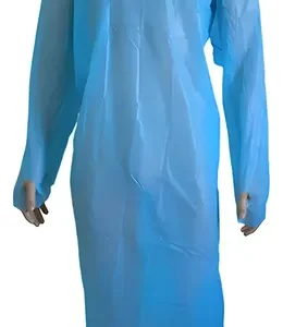 Pechera Plástica Desechable Con Mangas - Rollo 200 Unidades Azul Acero Unica