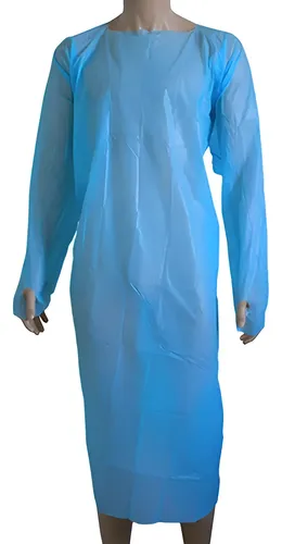 Pechera Plástica Desechable Con Mangas - Rollo 200 Unidades Azul Acero Unica