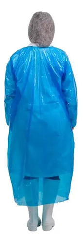 Pechera Plástica Desechable Con Mangas - Rollo 200 Unidades Azul Acero Unica - Imagen 4