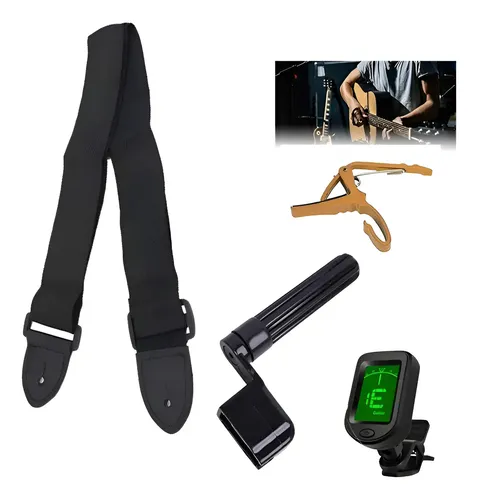 Afinador Guitarra Mas Kit Afinación De Regalo Negro