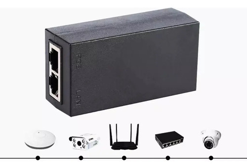 Inyector Poe 48v 0.5a 24w 10/100/1000mbps Capacidad Gigalan